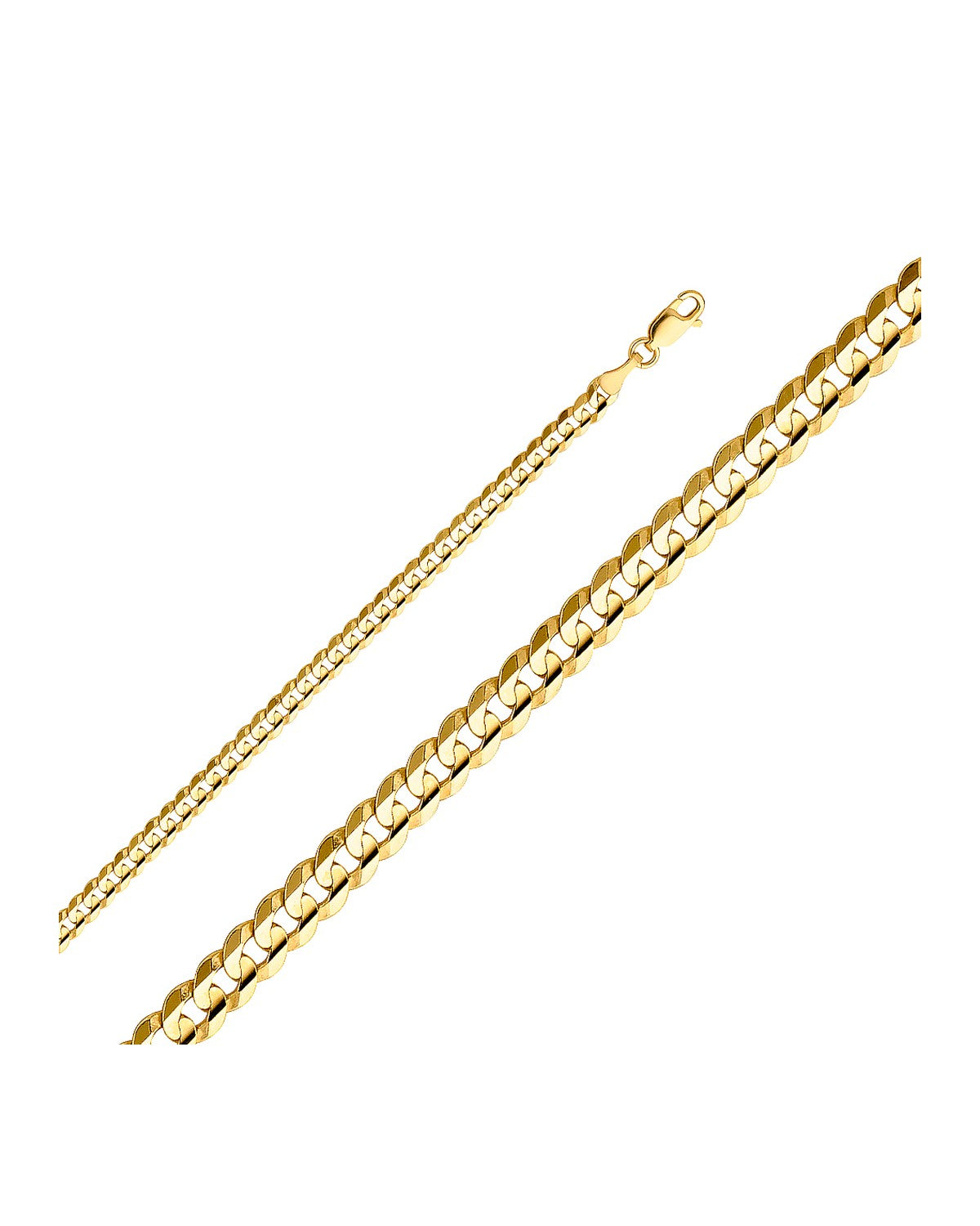 14K Yellow Gold 4mm Cuban Concave Chain (CH-0317)