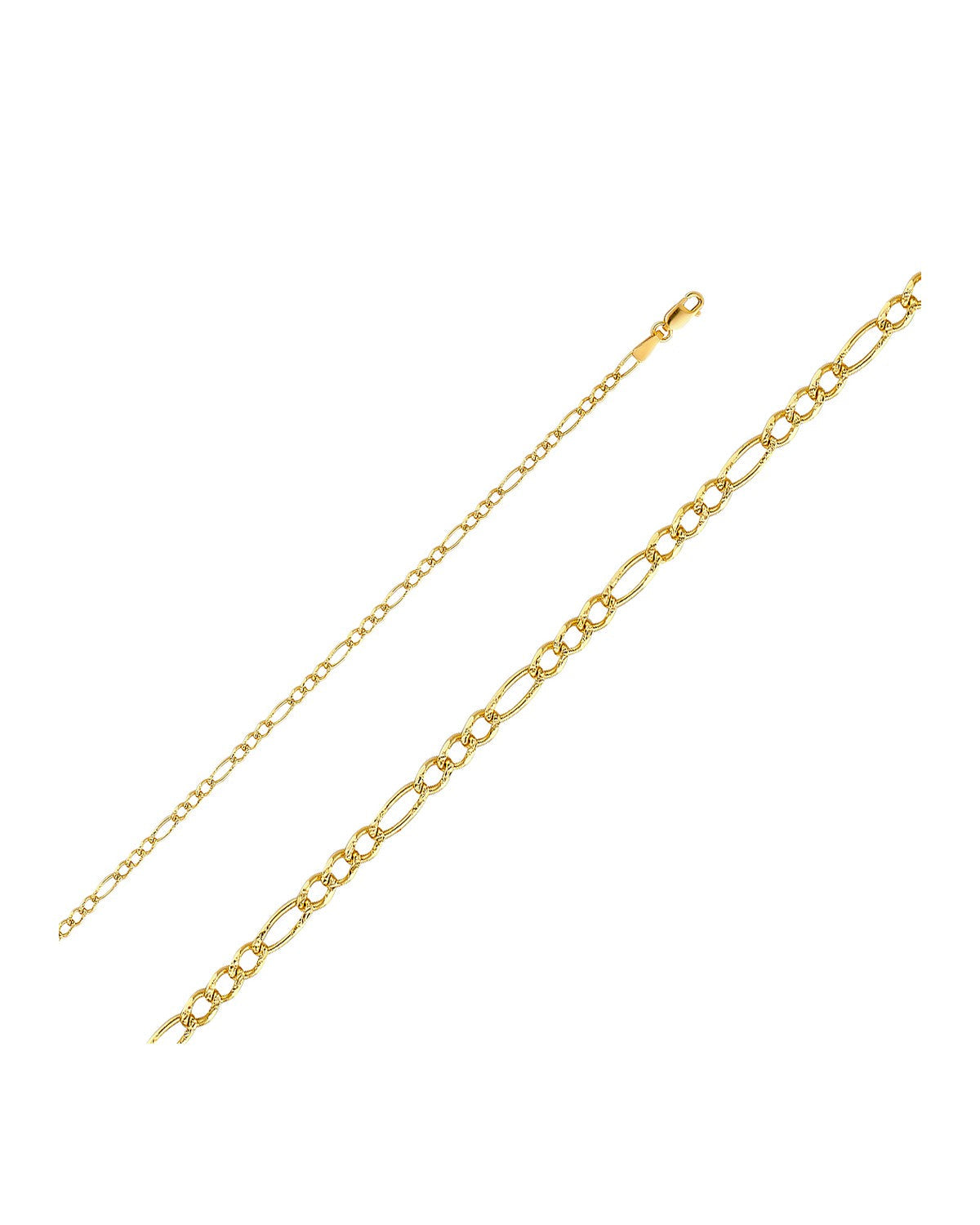 14K Yellow Gold 2.7mm Figaro 3+1 YP Chain (CH-0355)
