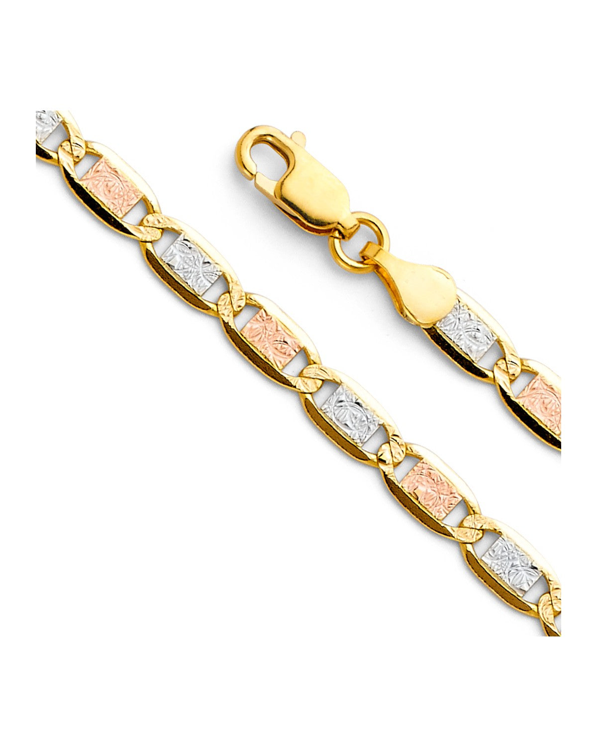 14K Tri-Color Gold 3C 4.2mm Valentino Chain (CH-0372)