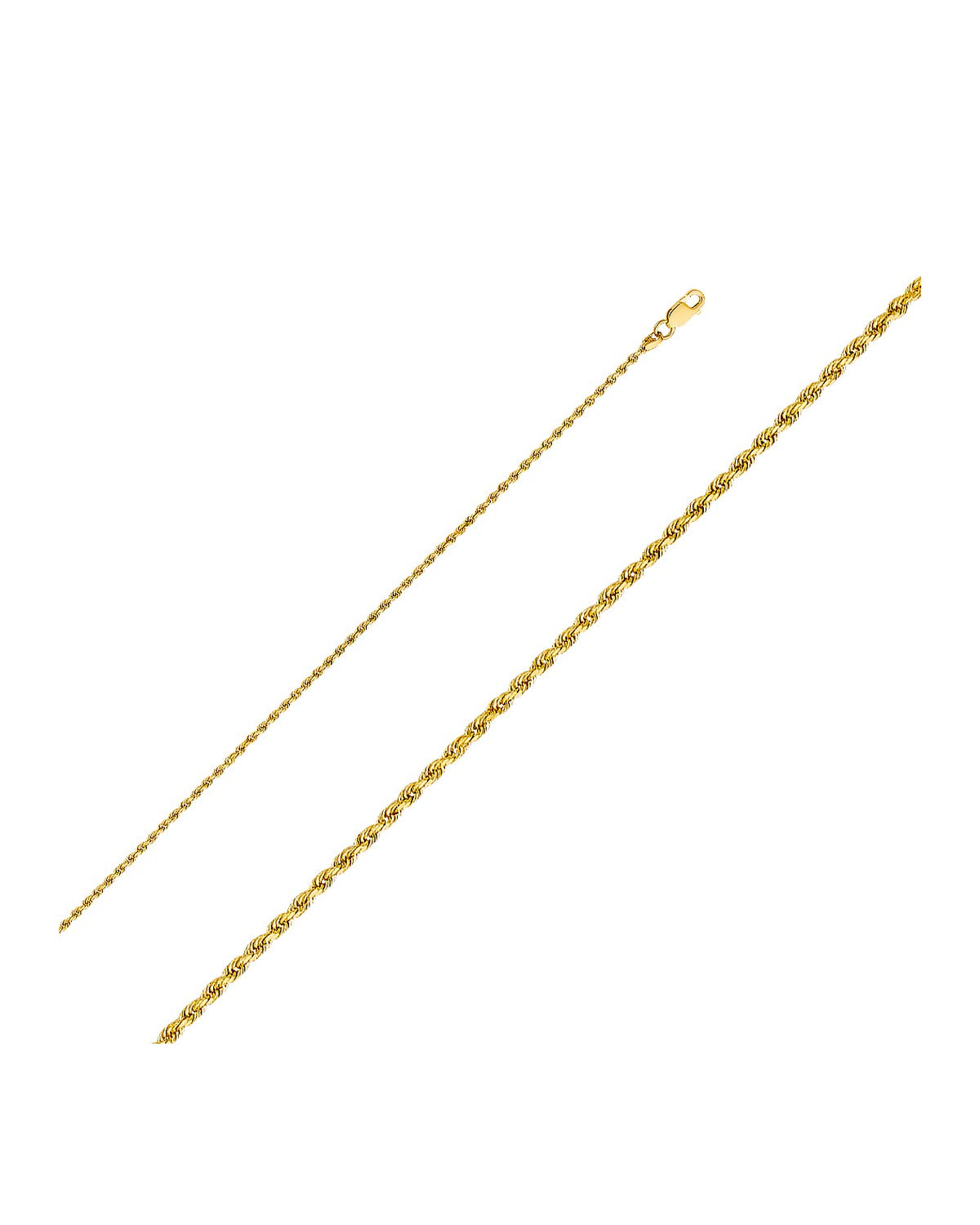 14K Yellow Gold 1.5mm Solid Rope DC Chain (CH-0390)