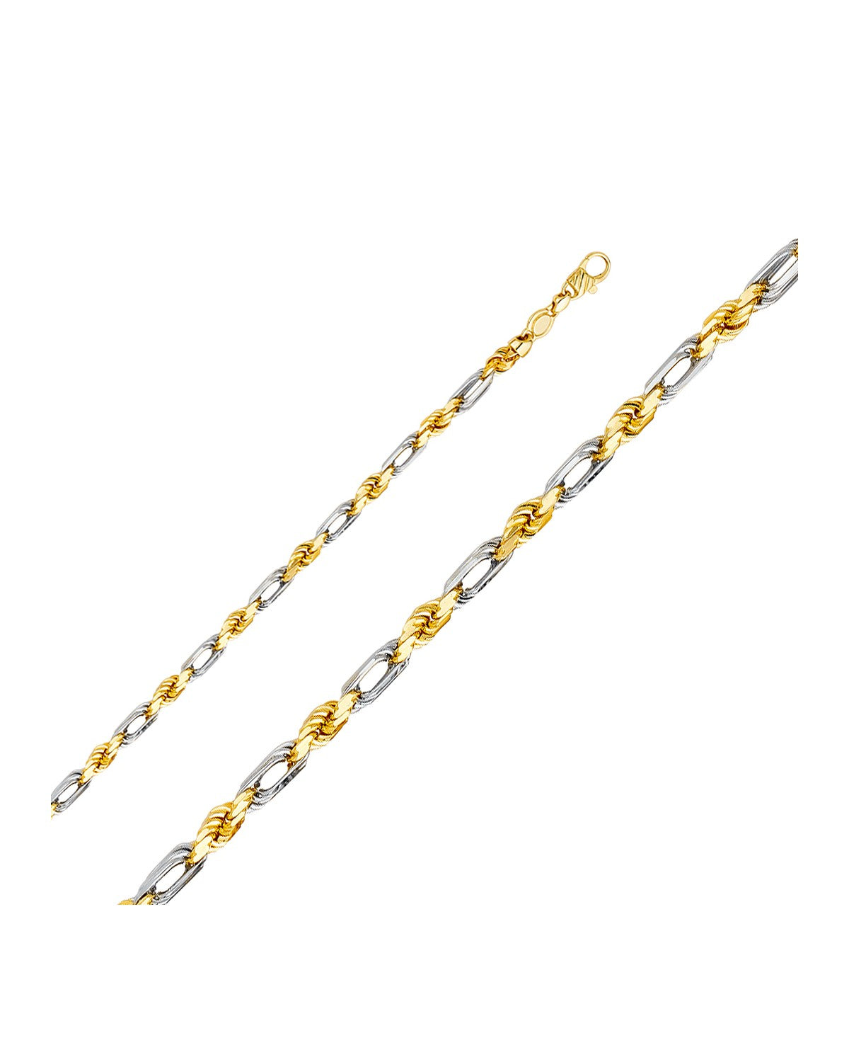14K Two-Tone Gold 2T 5mm Figarope Chain (CH-0395)