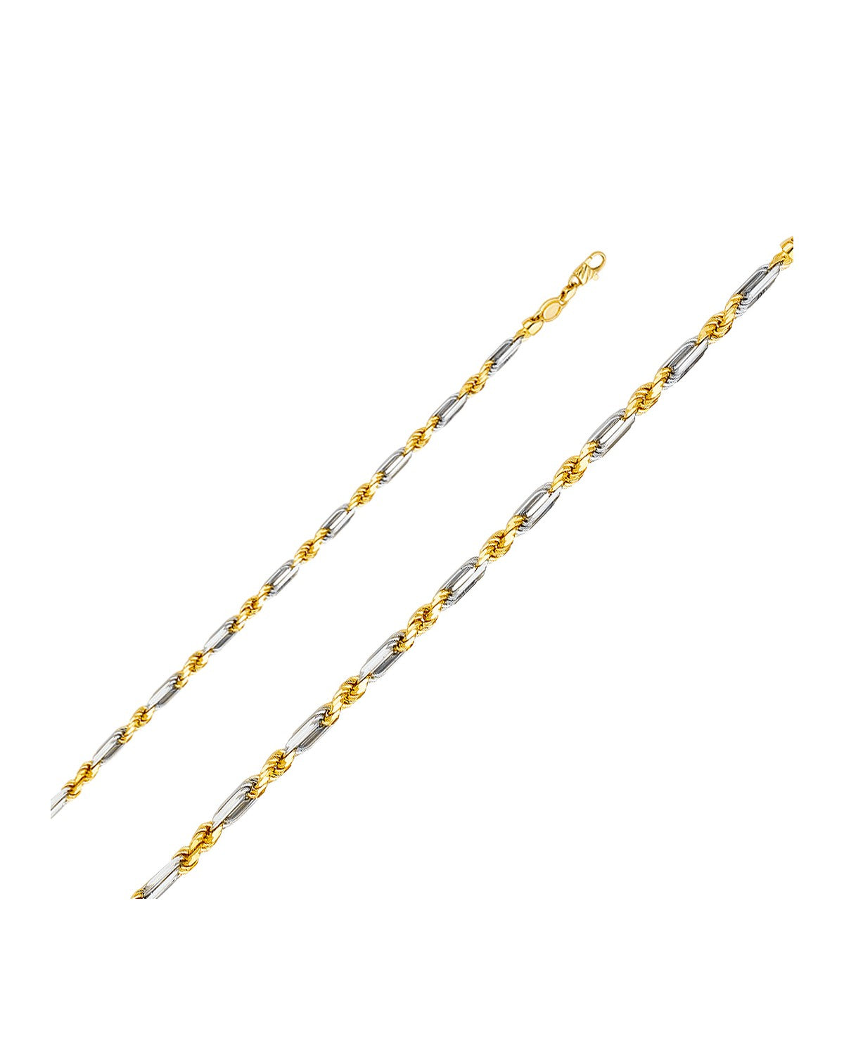 14K Two-Tone Gold 2T 4mm Figarope Chain (CH-0396)