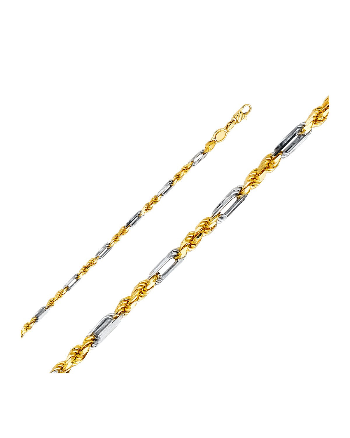 14K Two-Tone Gold 2T 3.5mm Figarope Chain (CH-0397)