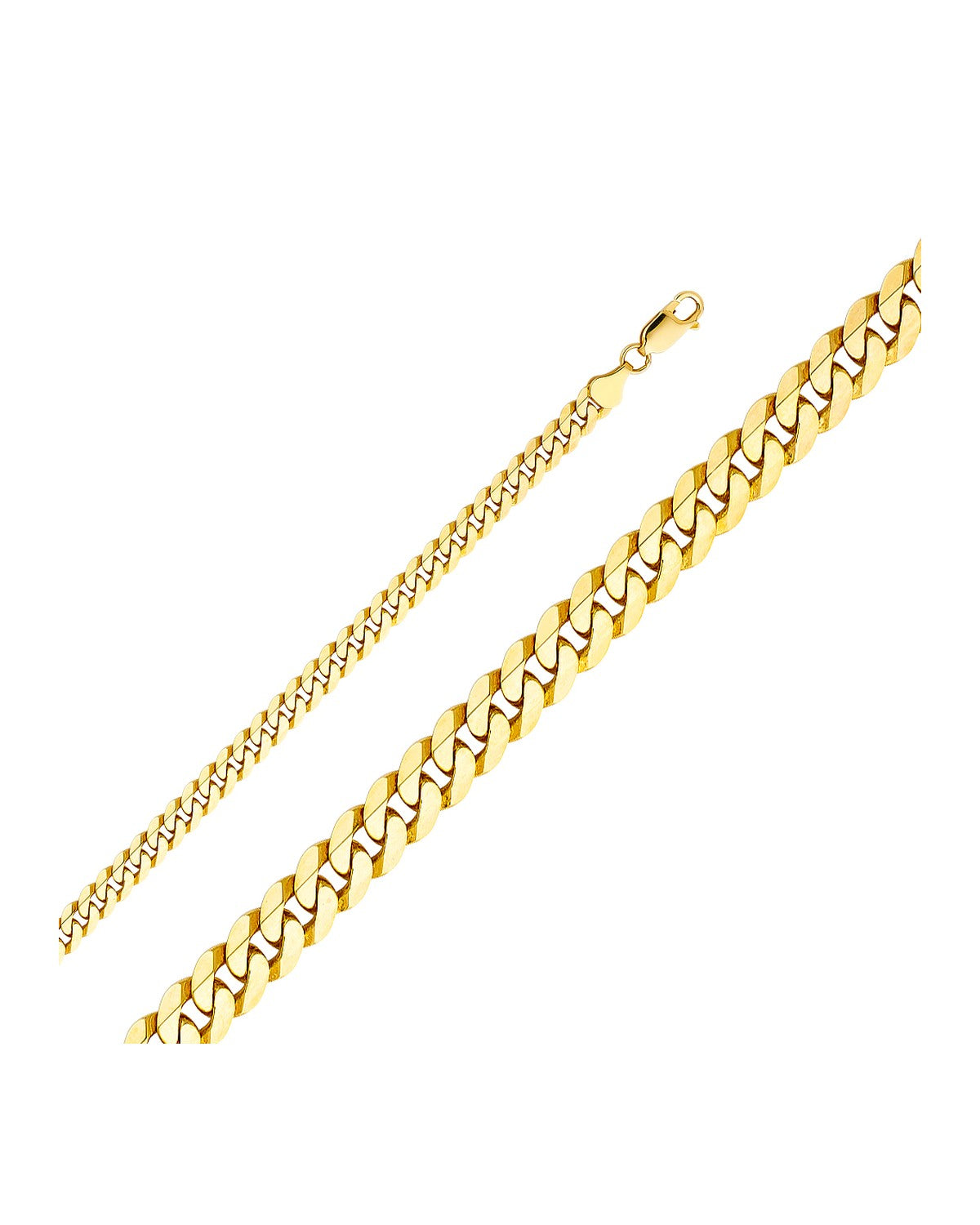 14K Yellow Gold 6.3mm Flat Cuban Bevelled Chain (CH-0403)
