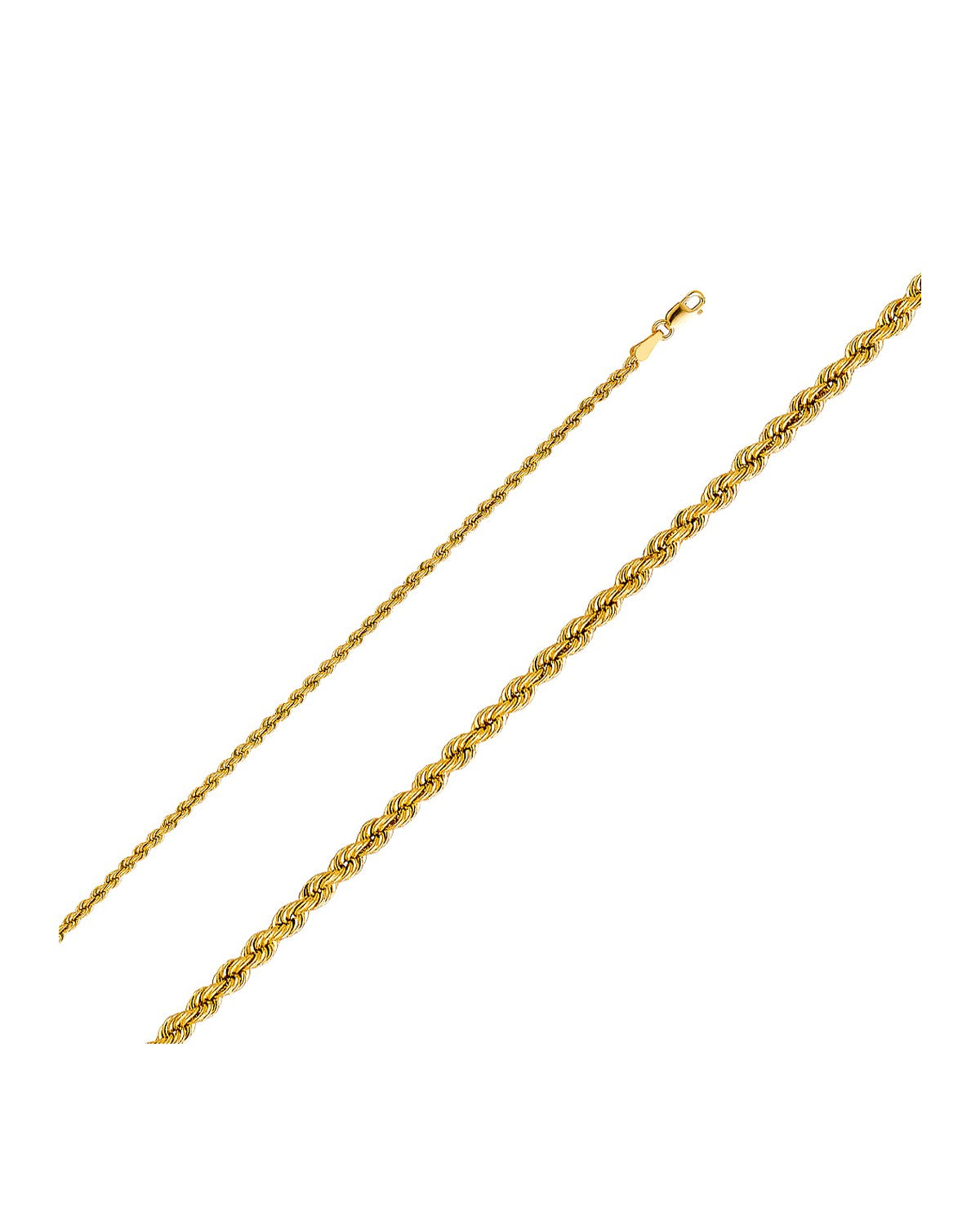 14K Yellow Gold 2.5mm Hollow Rope Chain (CH-0436)