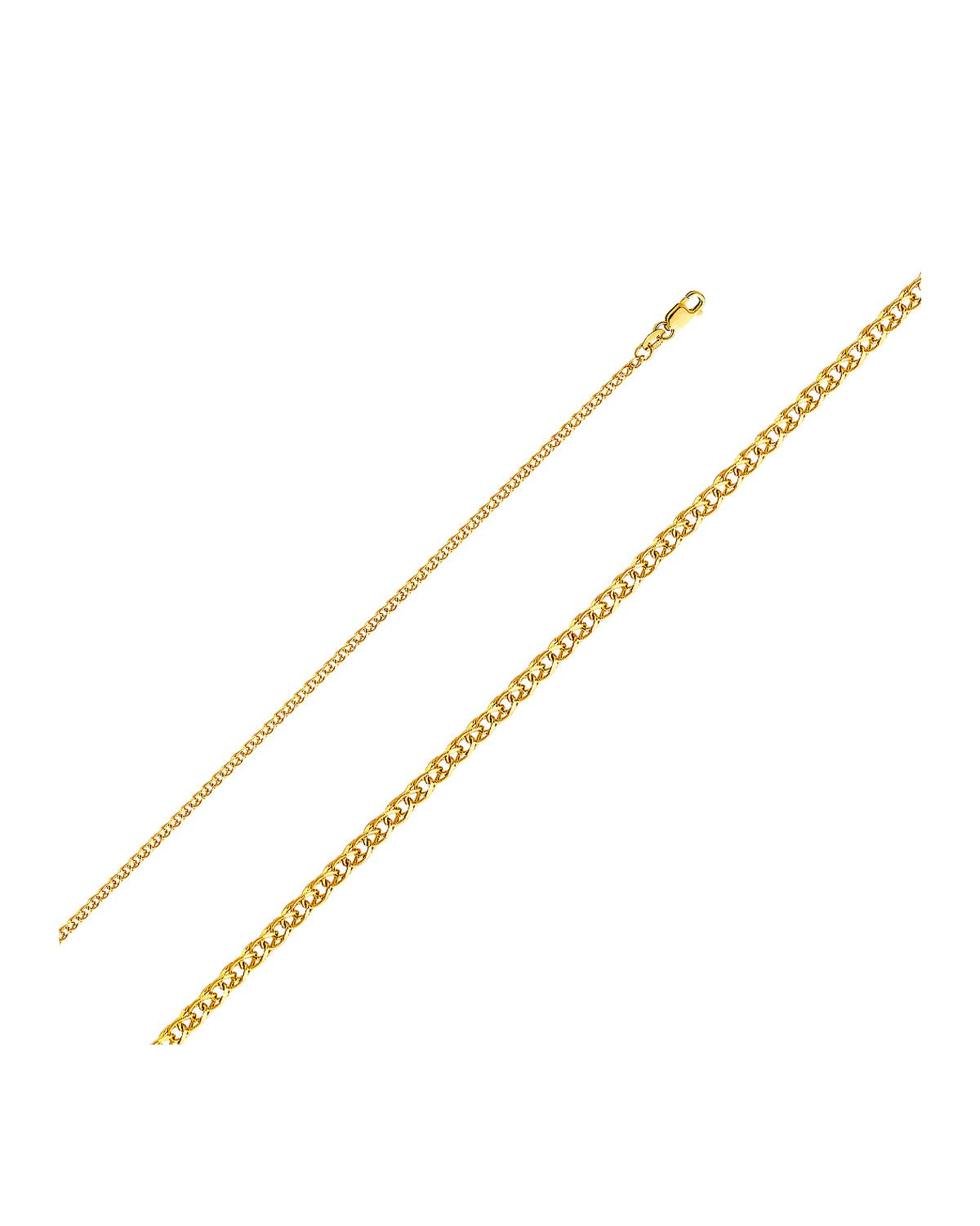 14K Yellow Gold 2mm Flat Open Wheat Chain (CH-0464)