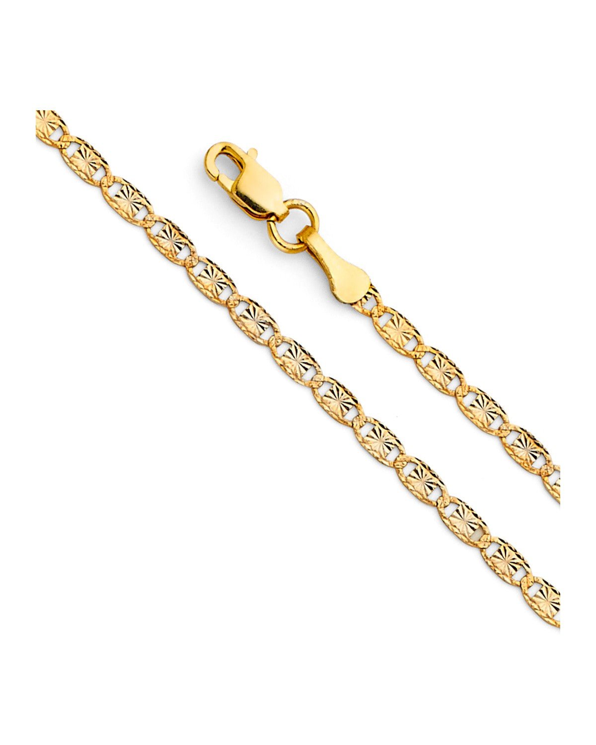 14K Yellow Gold 2.1mm Valentino Star DC Chain (CH-0487)