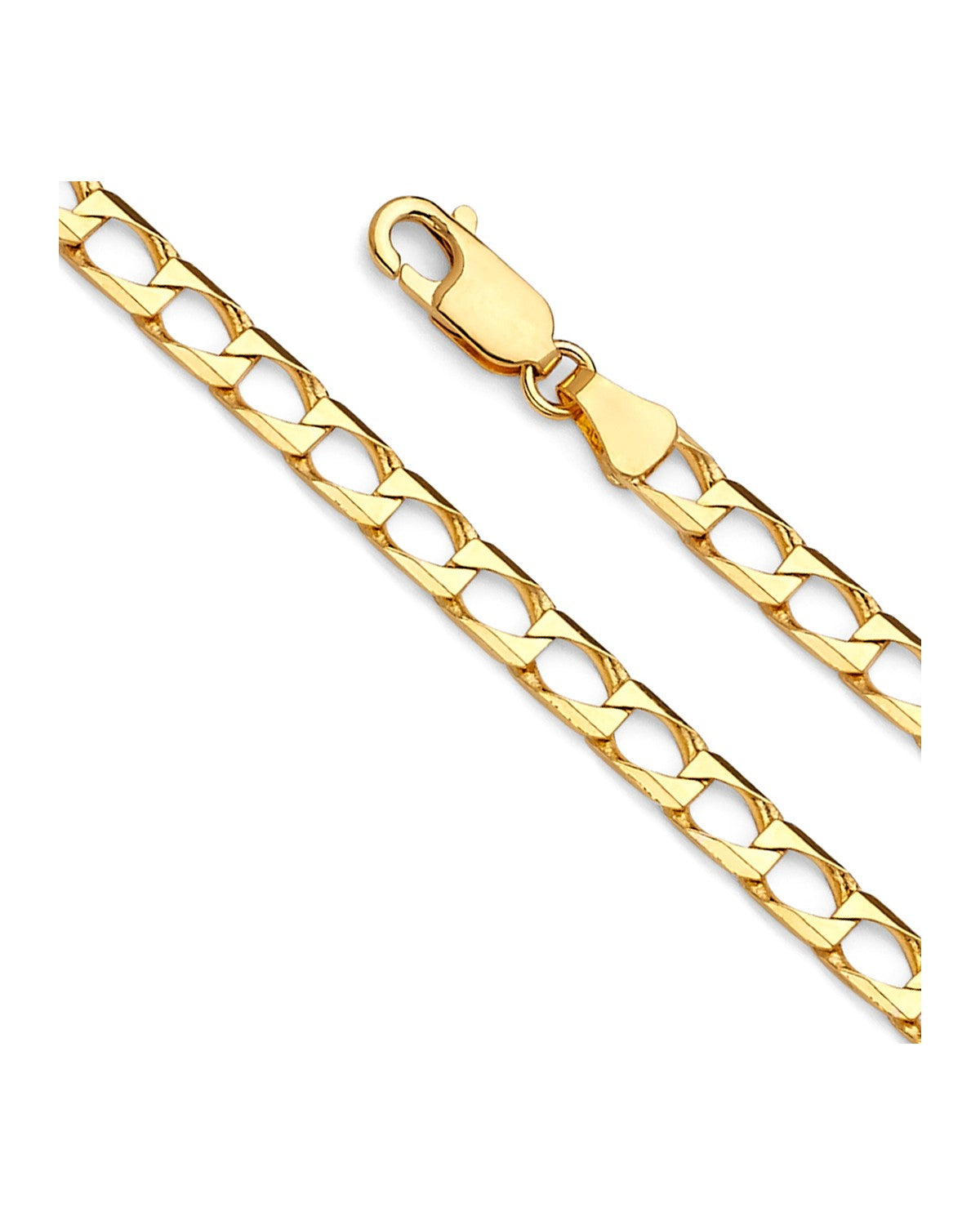 14K Yellow Gold 4.1mm Square Curb Chain (CH-0511)