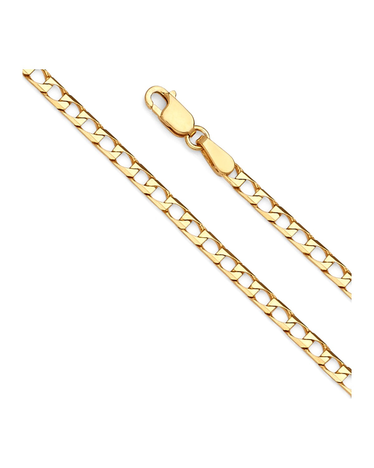 14K Yellow Gold 2.6mm Square Curb Chain (CH-0513)