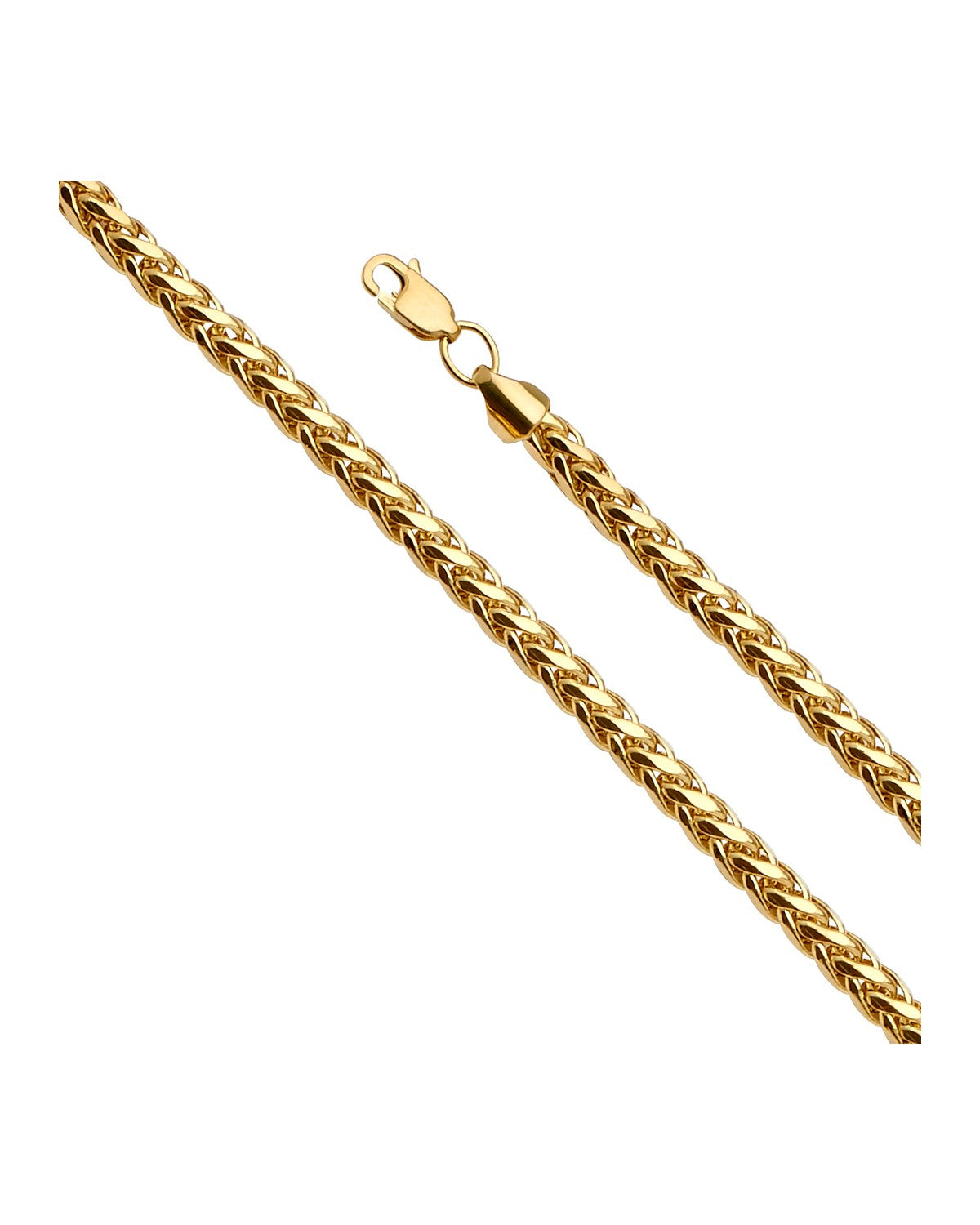 14K Yellow Gold 4.1mm 8 D.C. Hollow Wheat (CH-0527)