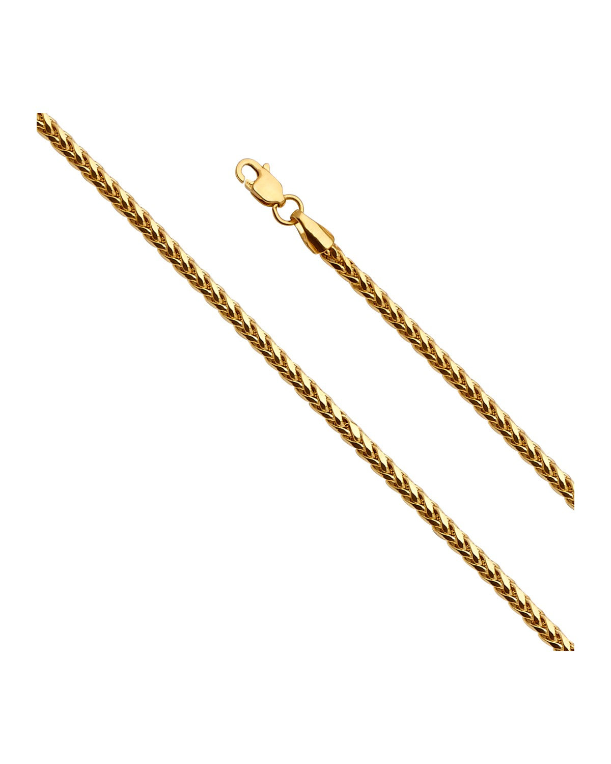 14K Yellow Gold 2.7mm 8 D.C. Hollow Wheat (CH-0528)