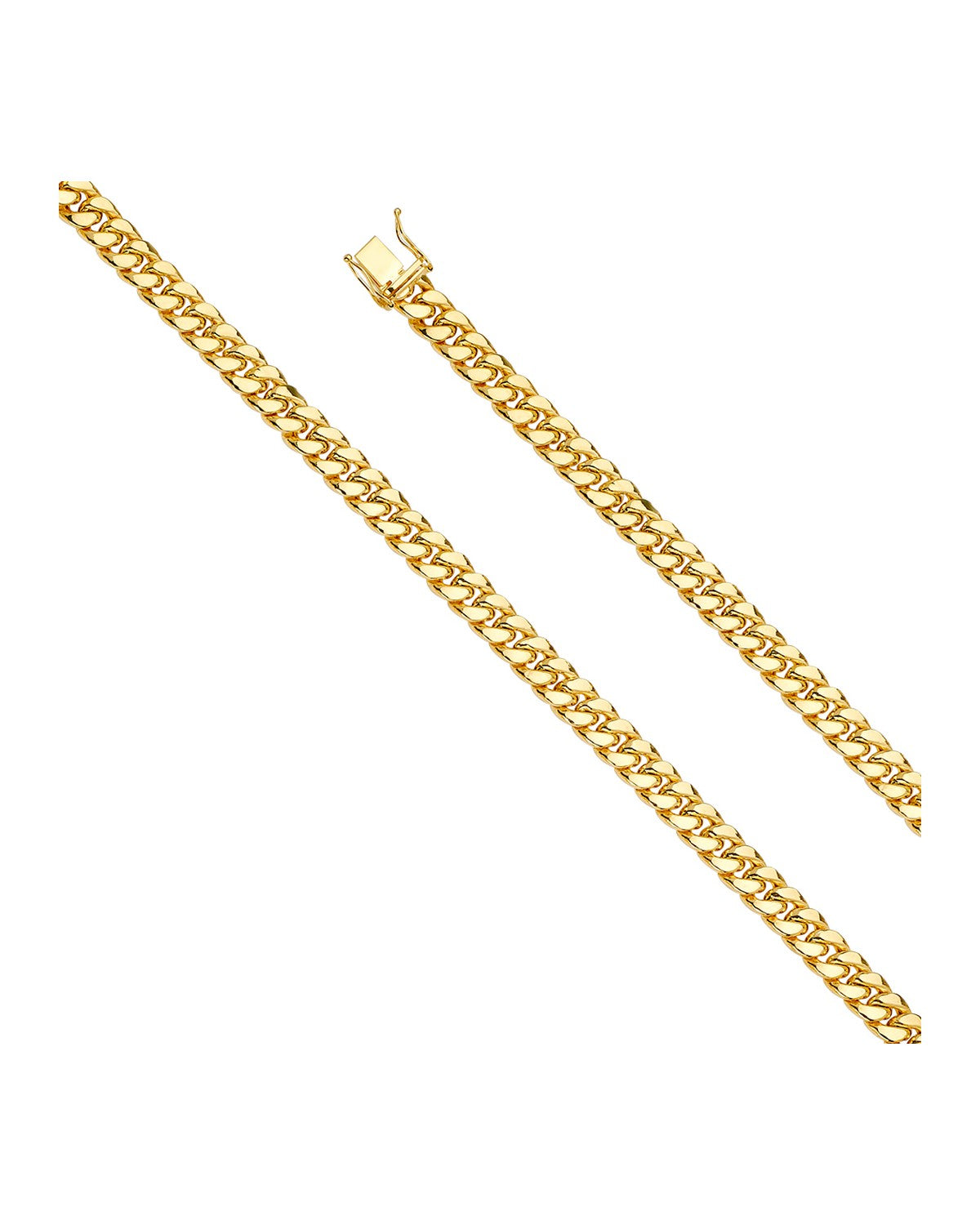 14K Yellow Gold 8mm Hol Miami Cuban 200 w/box lock (CH-0539)