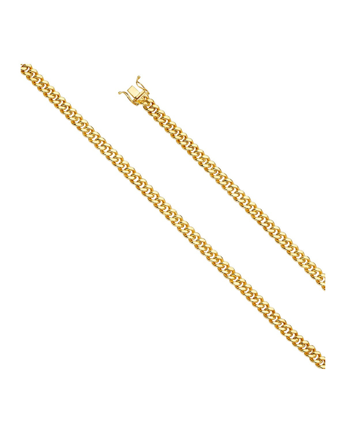 14K Yellow Gold 5.7mm Hol Miami Cuban 150 w/box lock (CH-0541)