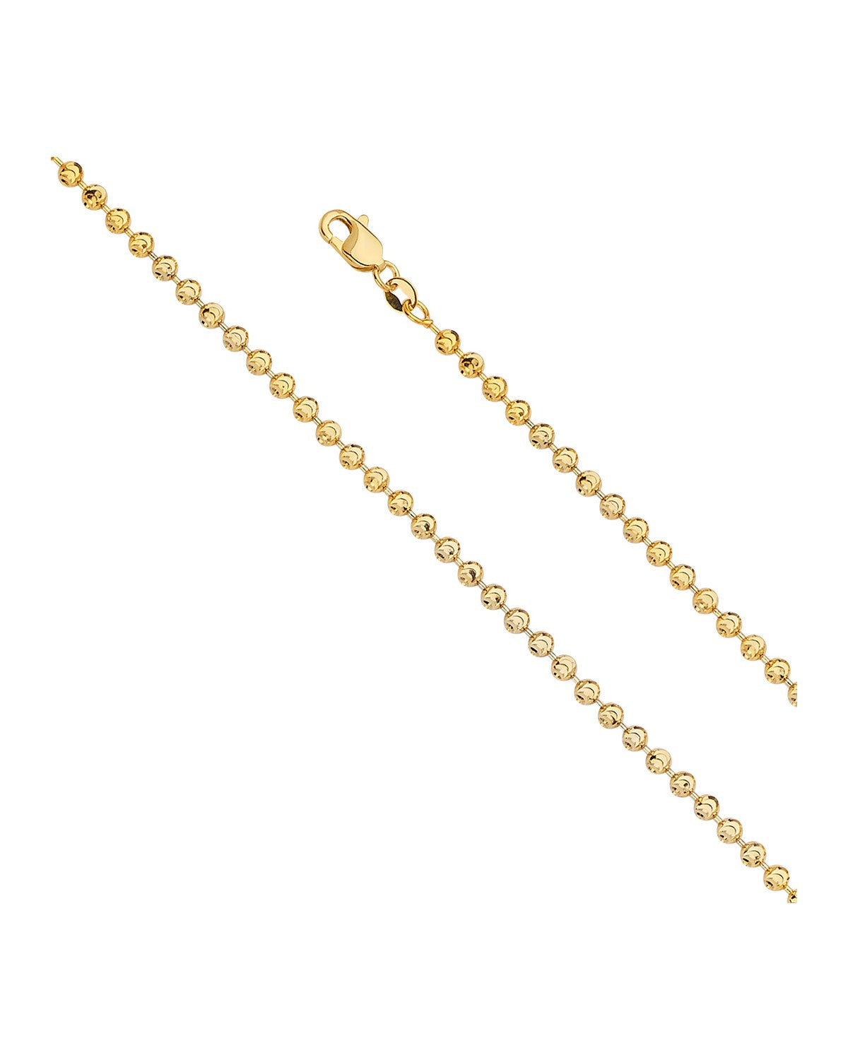 14K Yellow Gold 3.5mm MoonCut Bead Chain (CH-0550)