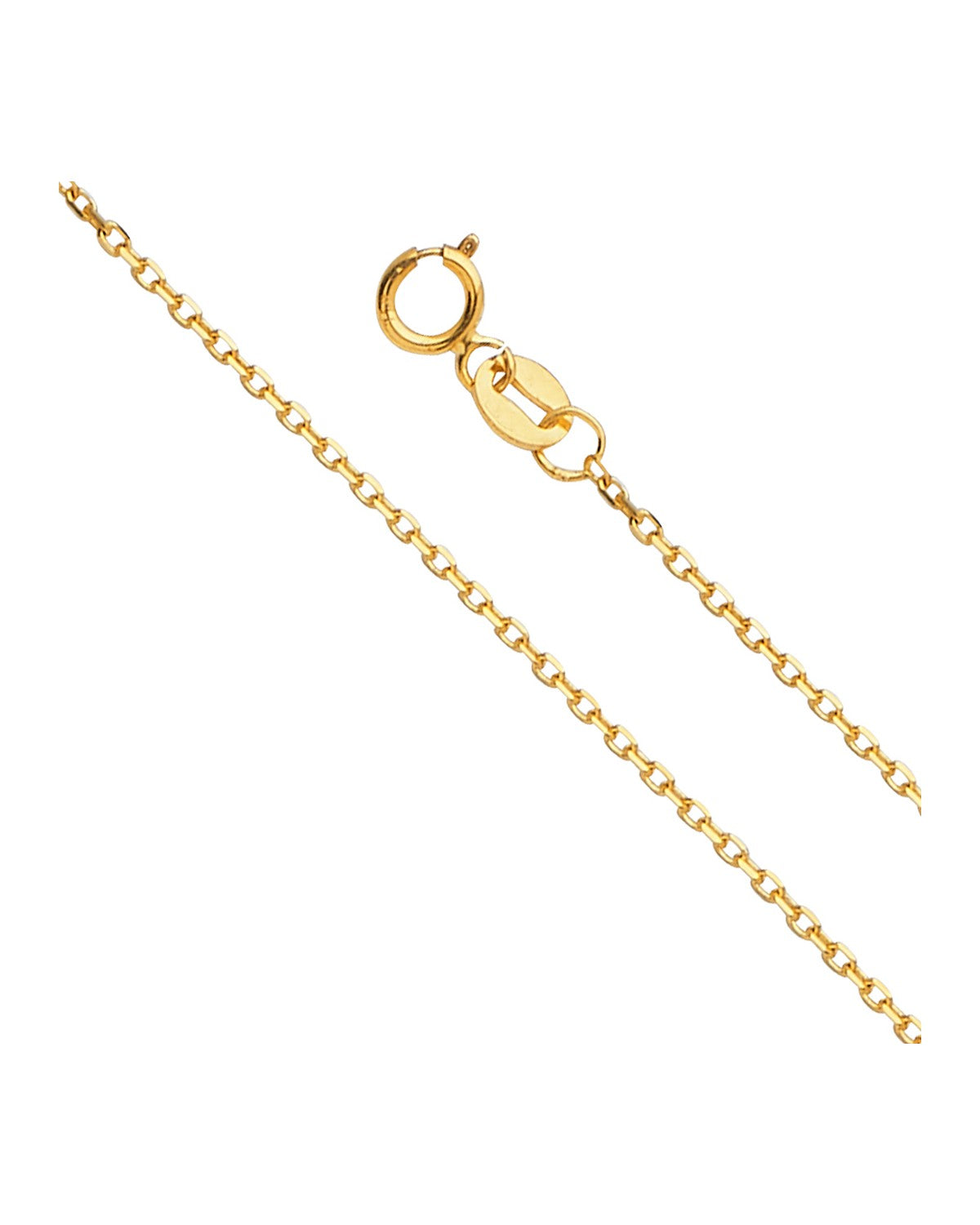 14K Yellow Gold 1.2mm Angle Cut Oval Rolo 035 (CH-0558)