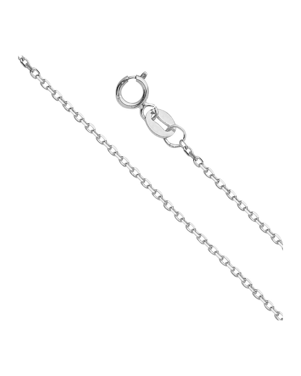 14K White Gold 1.2mm Angle Cut Oval Rolo 035 (CH-0560)