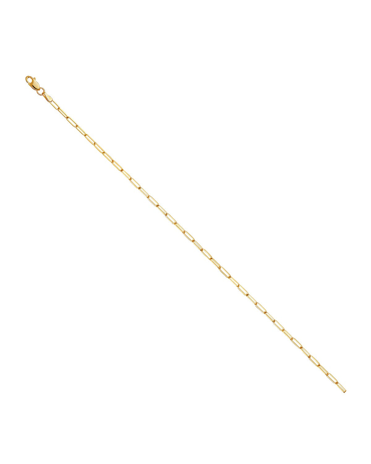 14K Yellow Gold 2.0mm Solid Square Paperclip Chain (CH-0580)