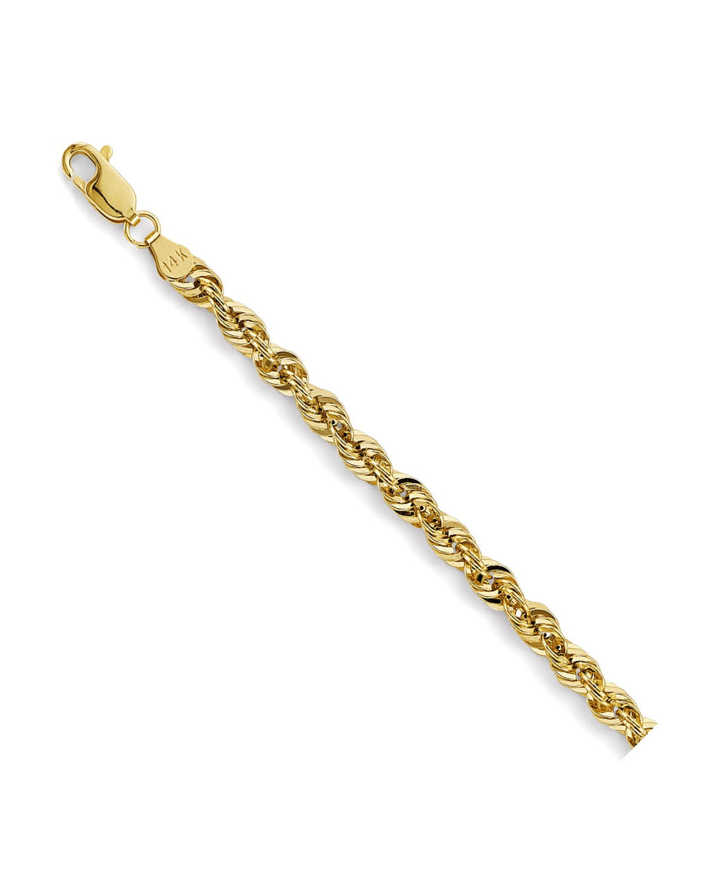 14K Yellow Gold 070(4.3mm) French Hollow Rope Chain (CH-0586)