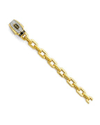 14K Two-Tone Gold 2T 6mm Monaco Cable with CZ Lock Chain (CH-0596)