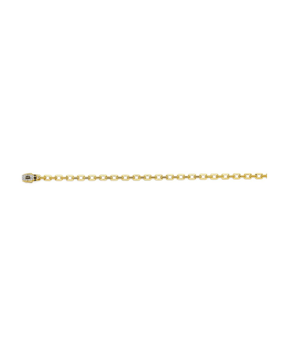14K Two-Tone Gold 2T 5mm Monaco Cable with CZ Lock Chain (CH-0597)