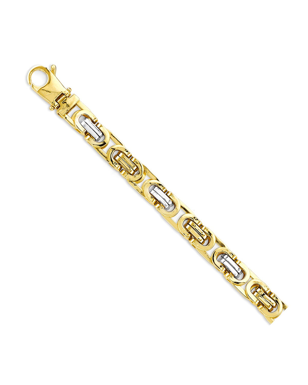 14K Two-Tone Gold 2T Flat Byzantine Chain (CH-0598)
