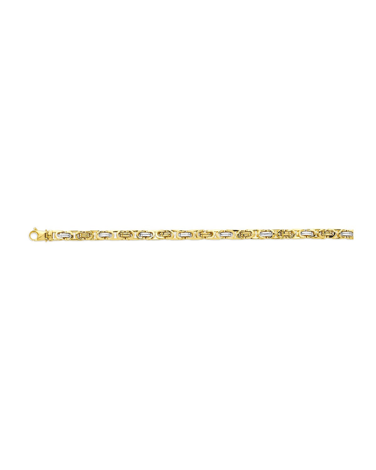 14K Two-Tone Gold 2T Flat Byzantine Chain (CH-0598)