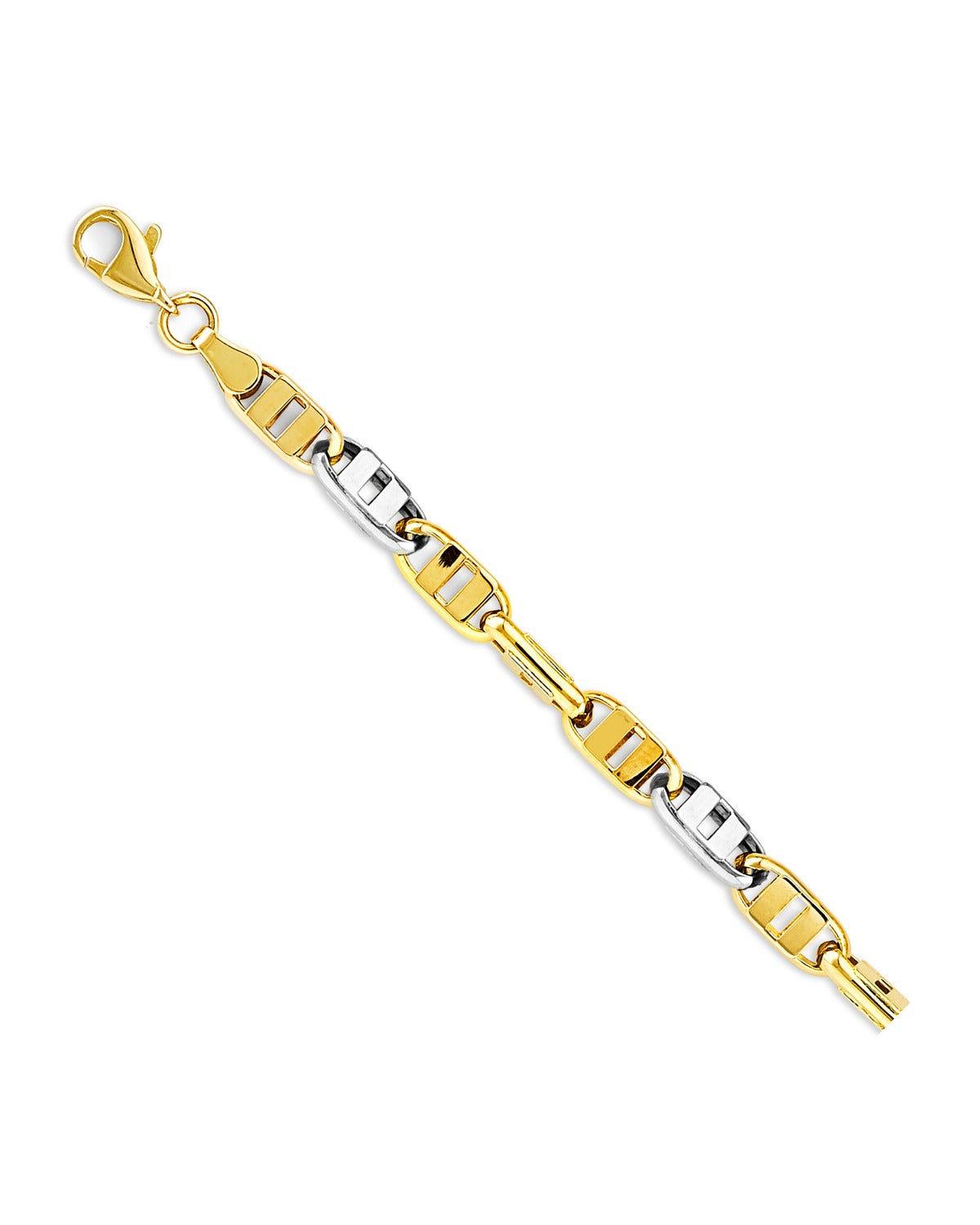 14K Two-Tone Gold 2T Hollow Double Anchor Chain (CH-0601)
