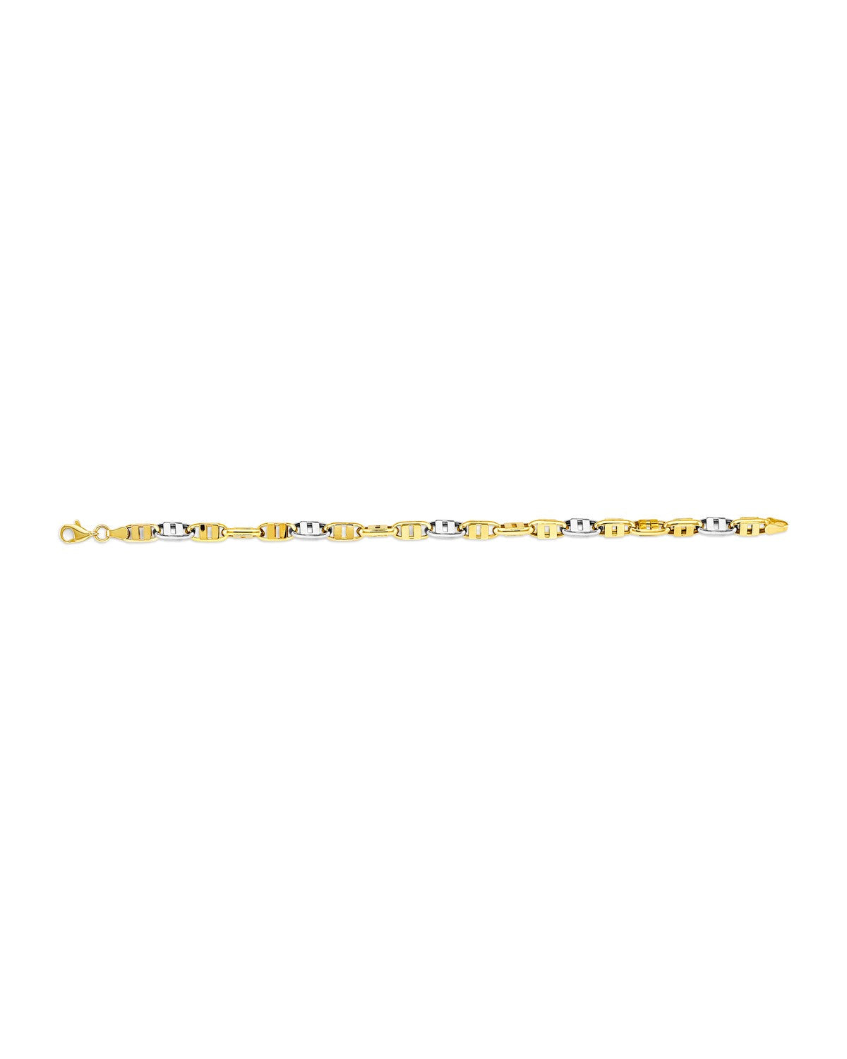 14K Two-Tone Gold 2T Hollow Double Anchor Chain (CH-0601)