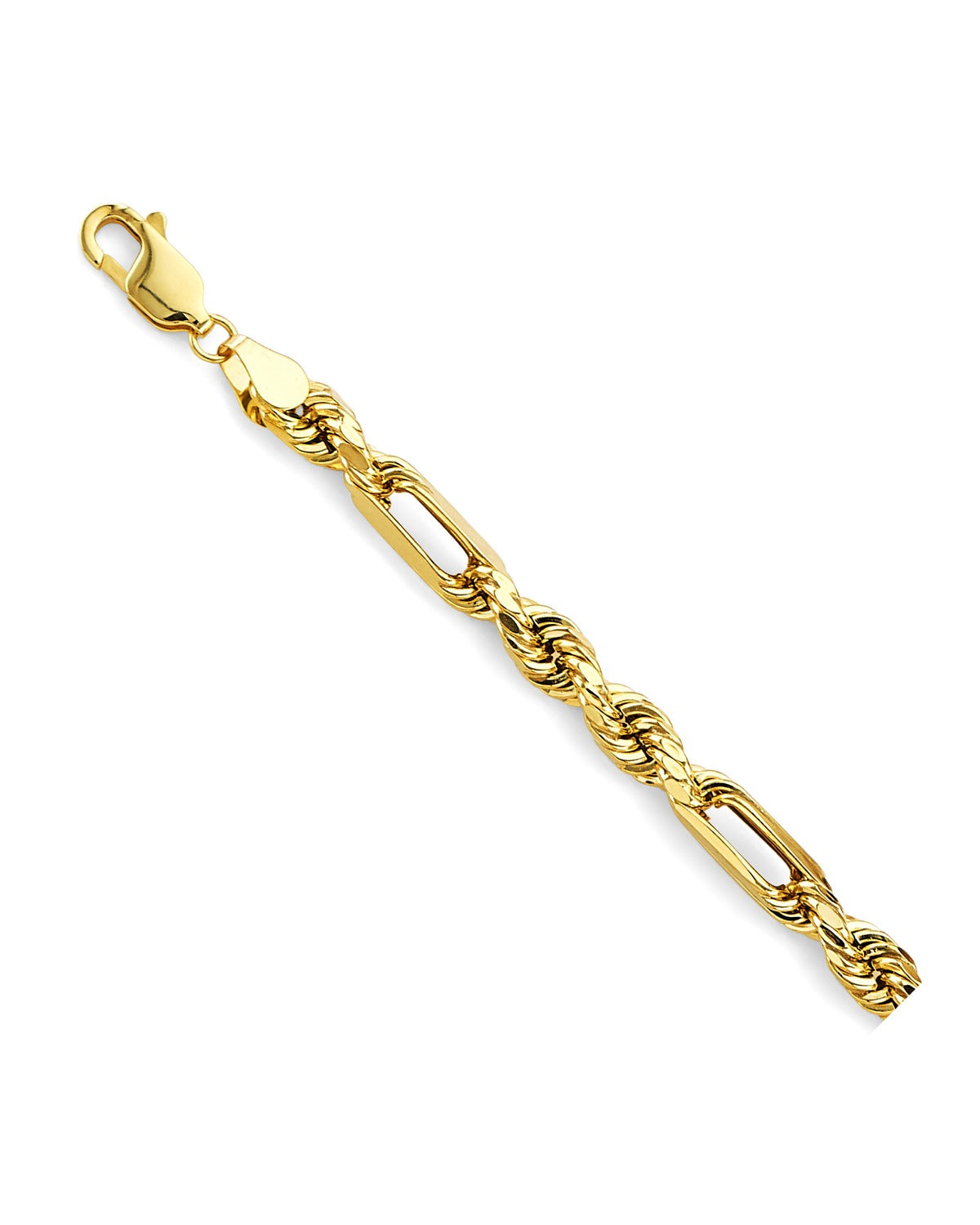 14K Yellow Gold 5mm Hollow Figaro Rope Chain (CH-0602)