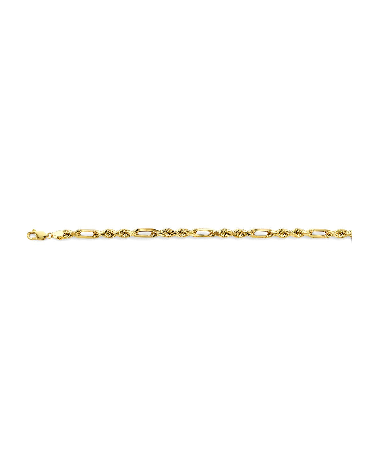 14K Yellow Gold 5mm Hollow Figaro Rope Chain (CH-0602)