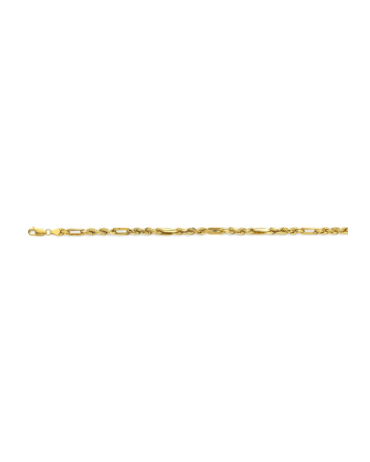 14K Yellow Gold 4mm Hollow Figaro Rope Chain (CH-0603)