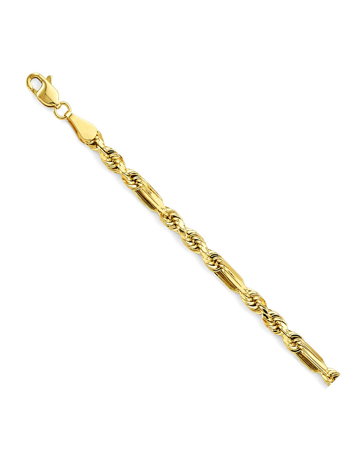 14K Yellow Gold 3.5mm Hollow Figaro Rope Chain (CH-0604)