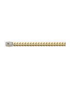 14K Two-Tone Gold 2T 13.5mm Monaco Curb with CZ Lock Chain (CH-0612)