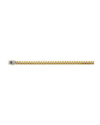 14K Two-Tone Gold 2T 8.0mm Monaco Curb with CZ Lock Chain (CH-0615)