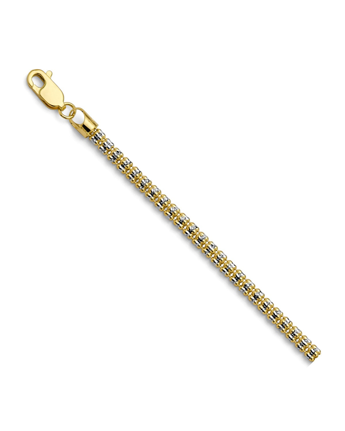 14K Two-Tone Gold 2T 5Line DC Ball WP Chain (CH-0618)