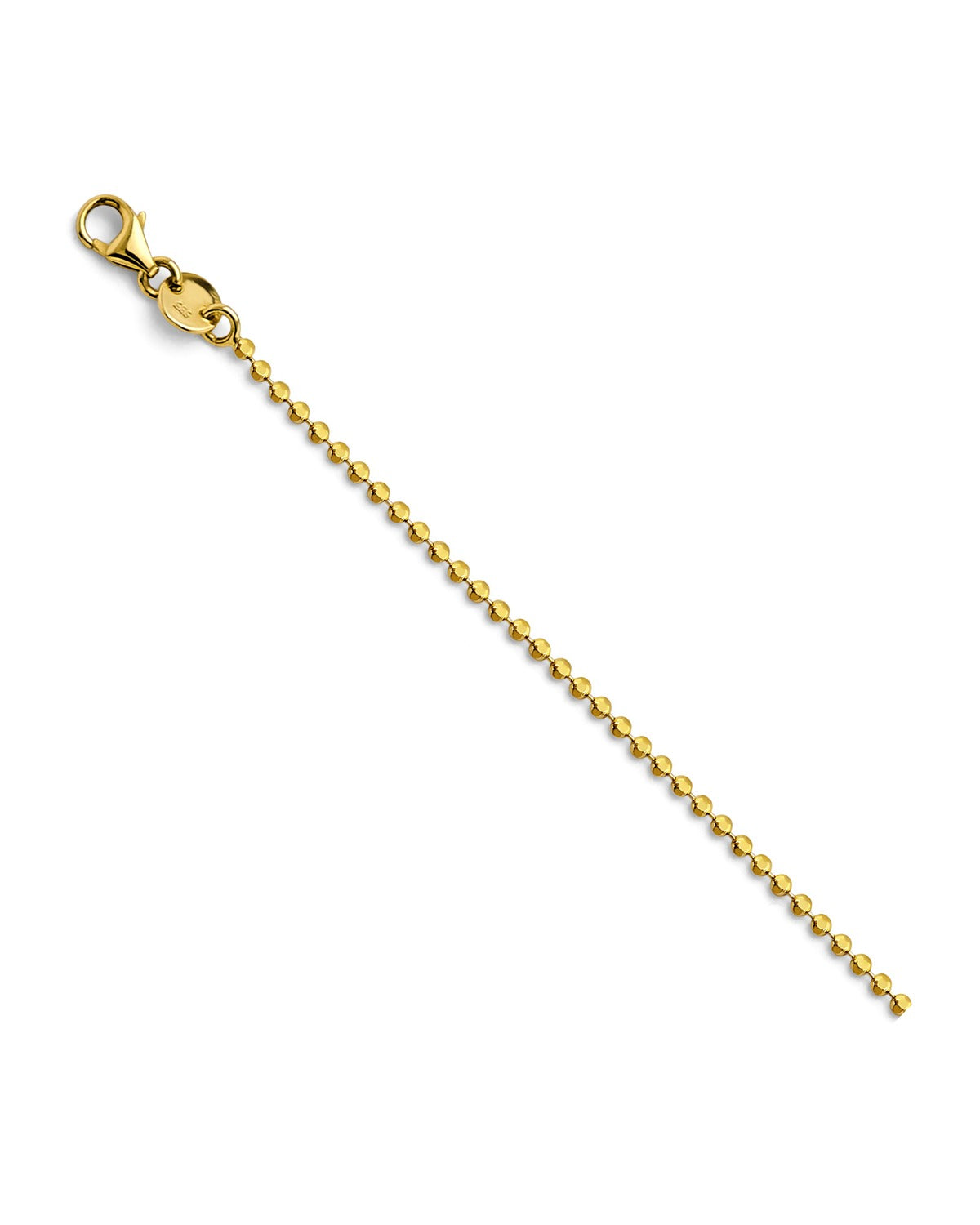 14K Yellow Gold 1.4mm Disco DC Ball Chain (CH-0620)