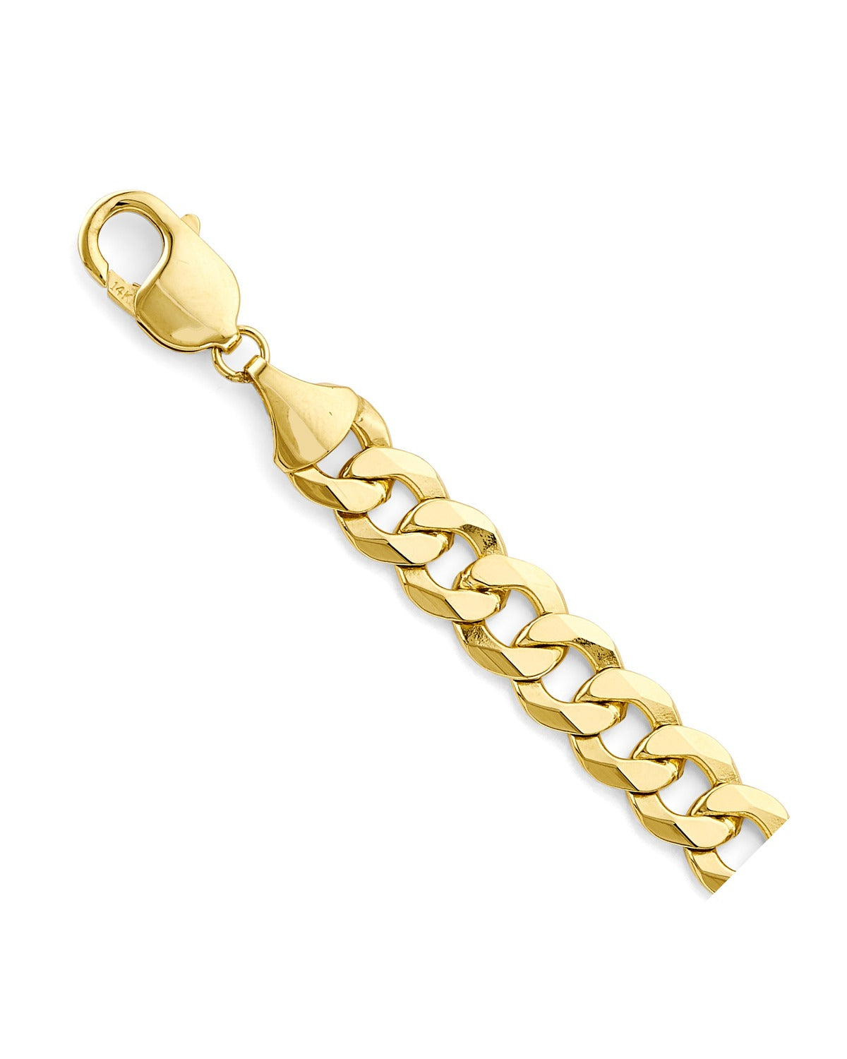 14K Yellow Gold 10mm Solid Bevelled Curb Chain (CH-0631)