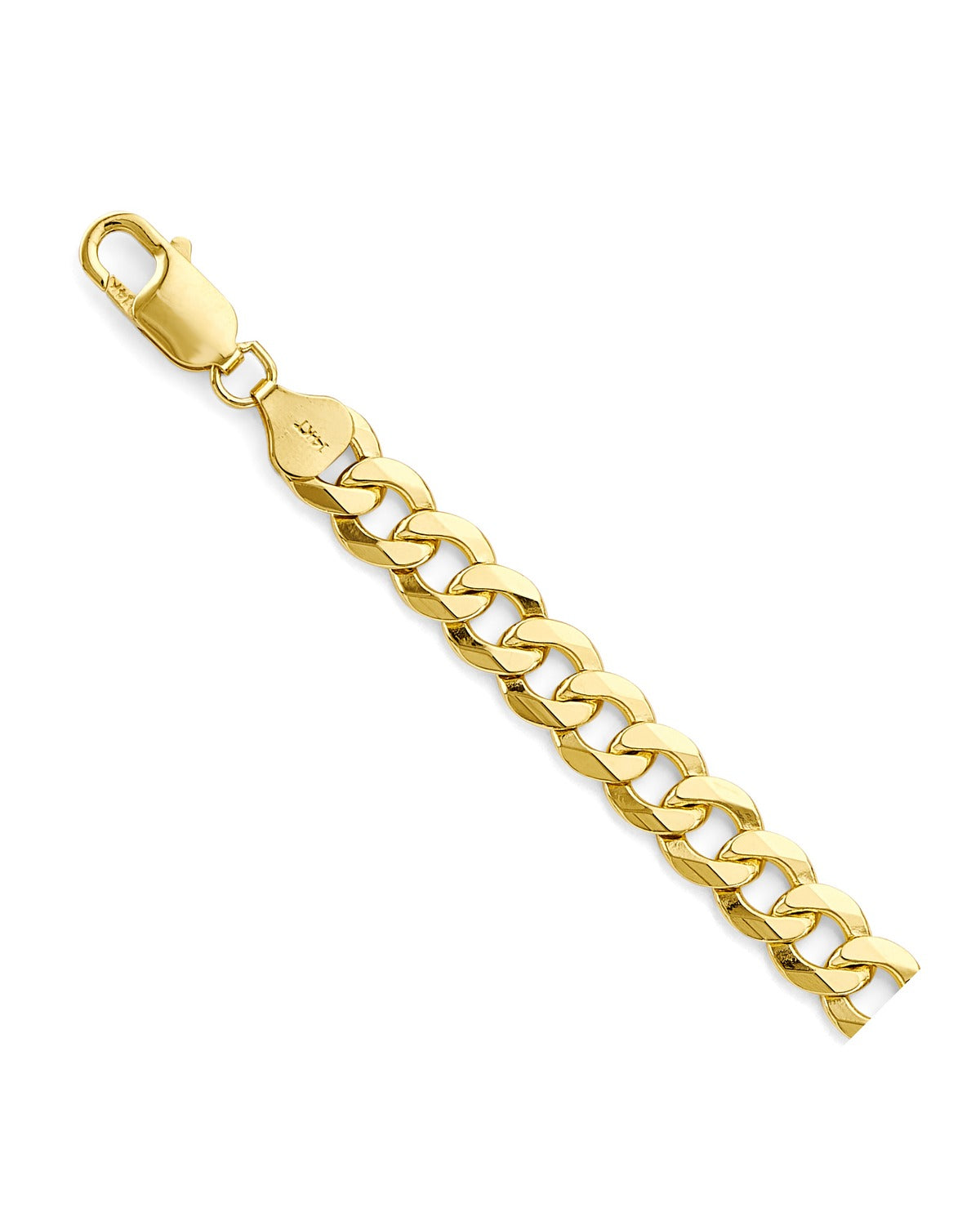 14K Yellow Gold 8mm Solid Bevelled Curb Chain (CH-0632)