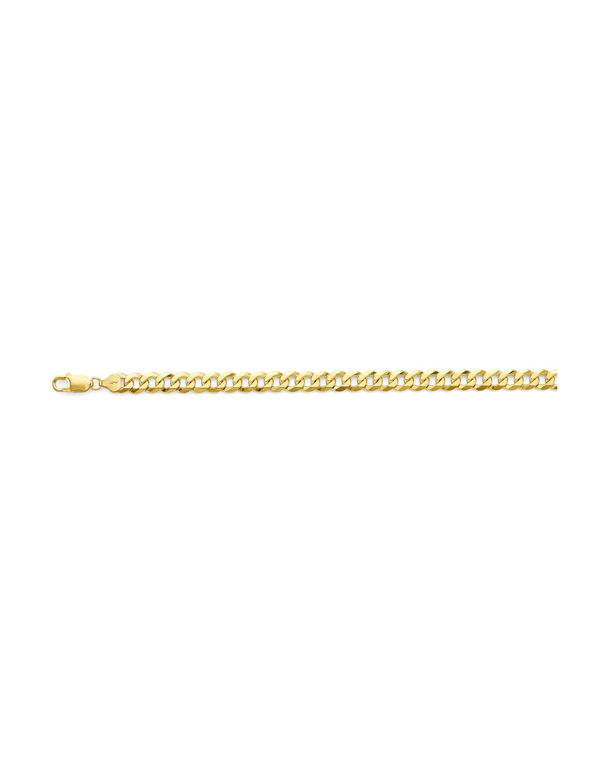 14K Yellow Gold 8mm Solid Bevelled Curb Chain (CH-0632)