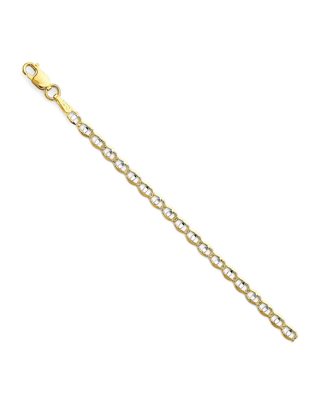 14K Two-Tone Gold 2T 2.9mm Light Mariner Chain (CH-0642)