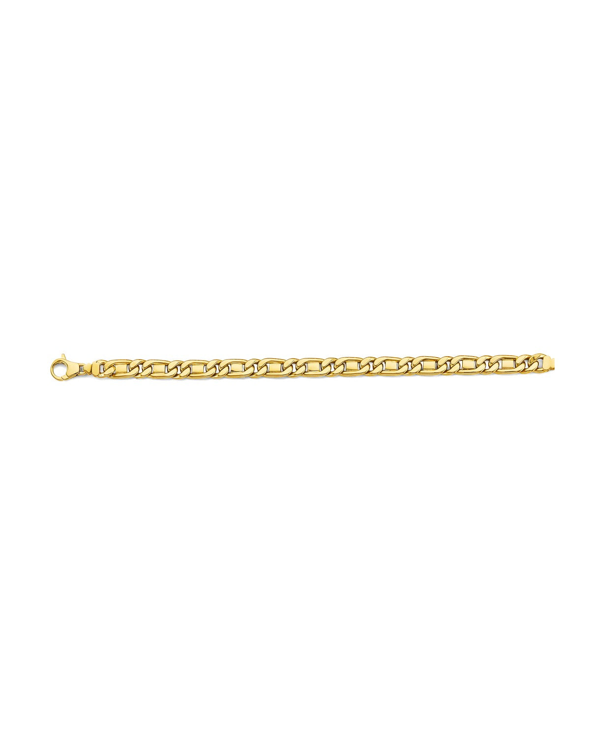 14K Yellow Gold 7.7mm Hollow Tiger Eye Chain (CH-0647)