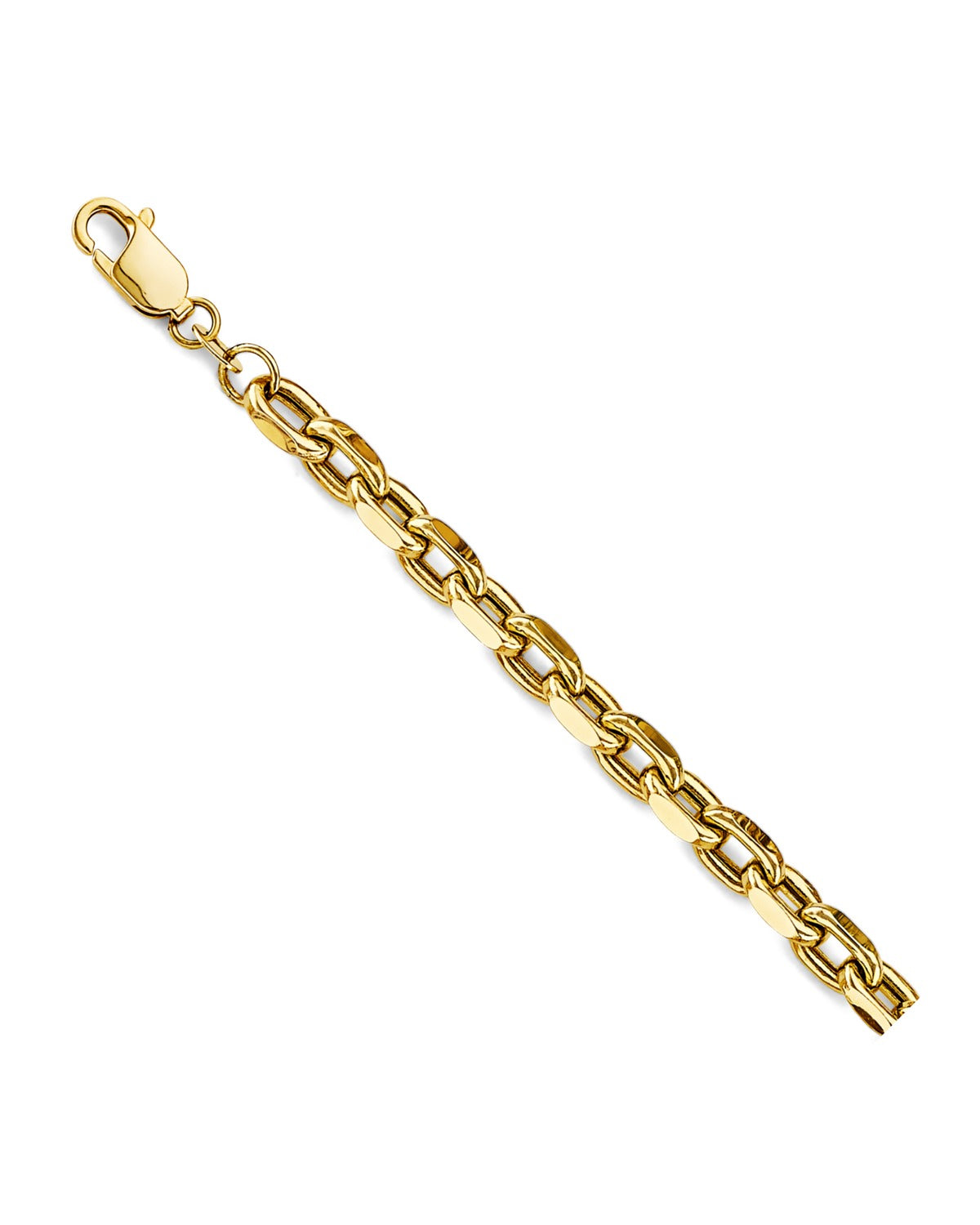 14K Yellow Gold 5.2mm Hollow Oval Rolo Chain (CH-0652)