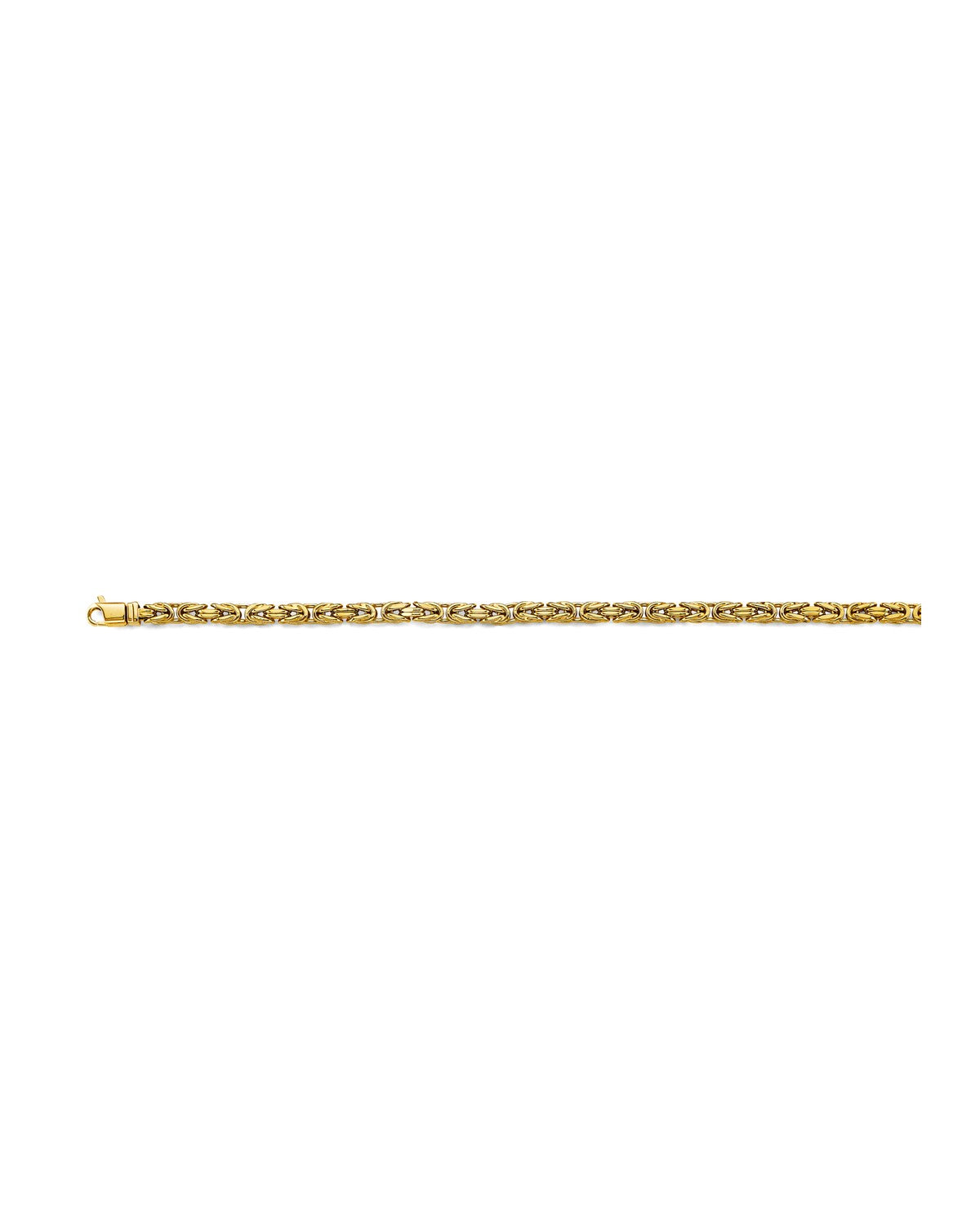 14K Yellow Gold 4.4mm Hollow Round Byzantine Chain (CH-0654)