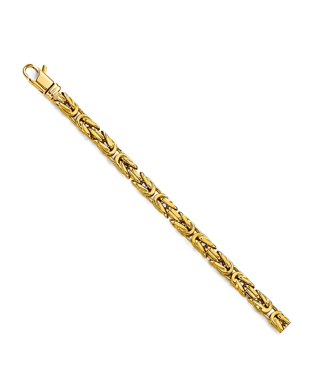 14K Yellow Gold 3.5mm Hollow Round Byzantine Chain (CH-0655)