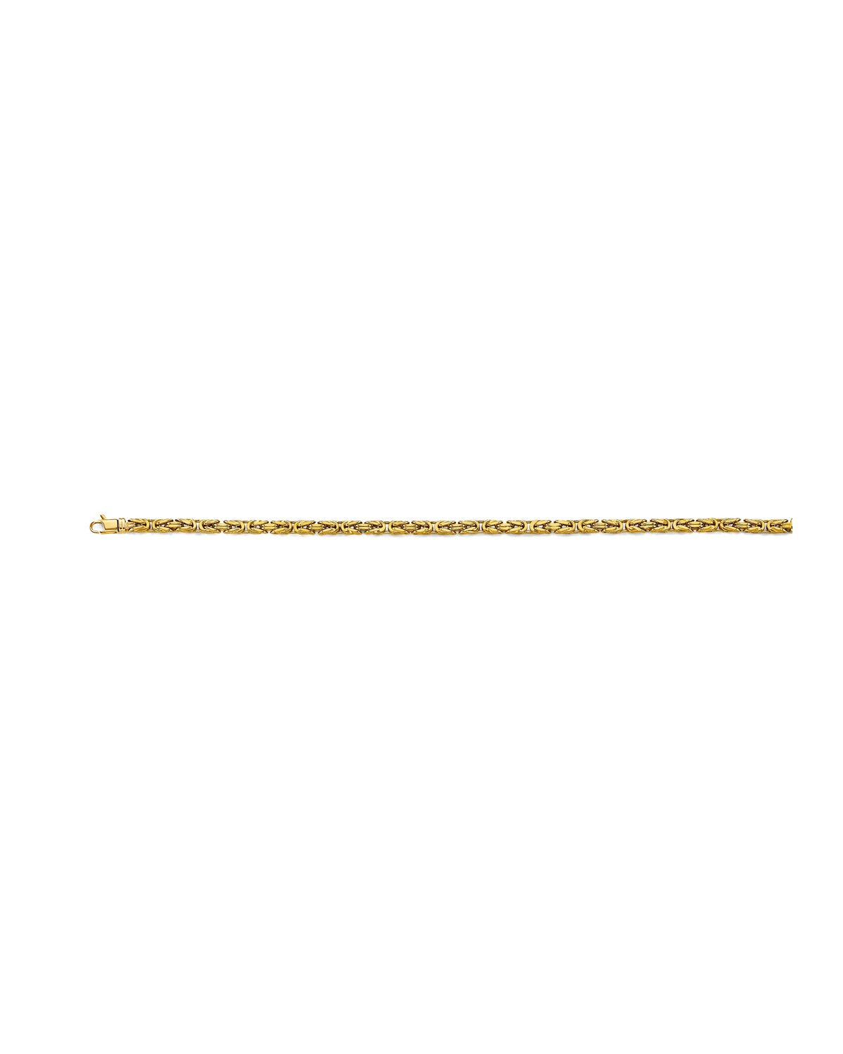 14K Yellow Gold 3.5mm Hollow Round Byzantine Chain (CH-0655)