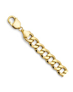 14K Yellow Gold 10.9mm Hollow Bevelled Curb Chain (CH-0659)