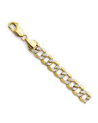 14K Two-Tone Gold 2T 8.9mm Hollow Bevelled Curb WP Chain (CH-0662)