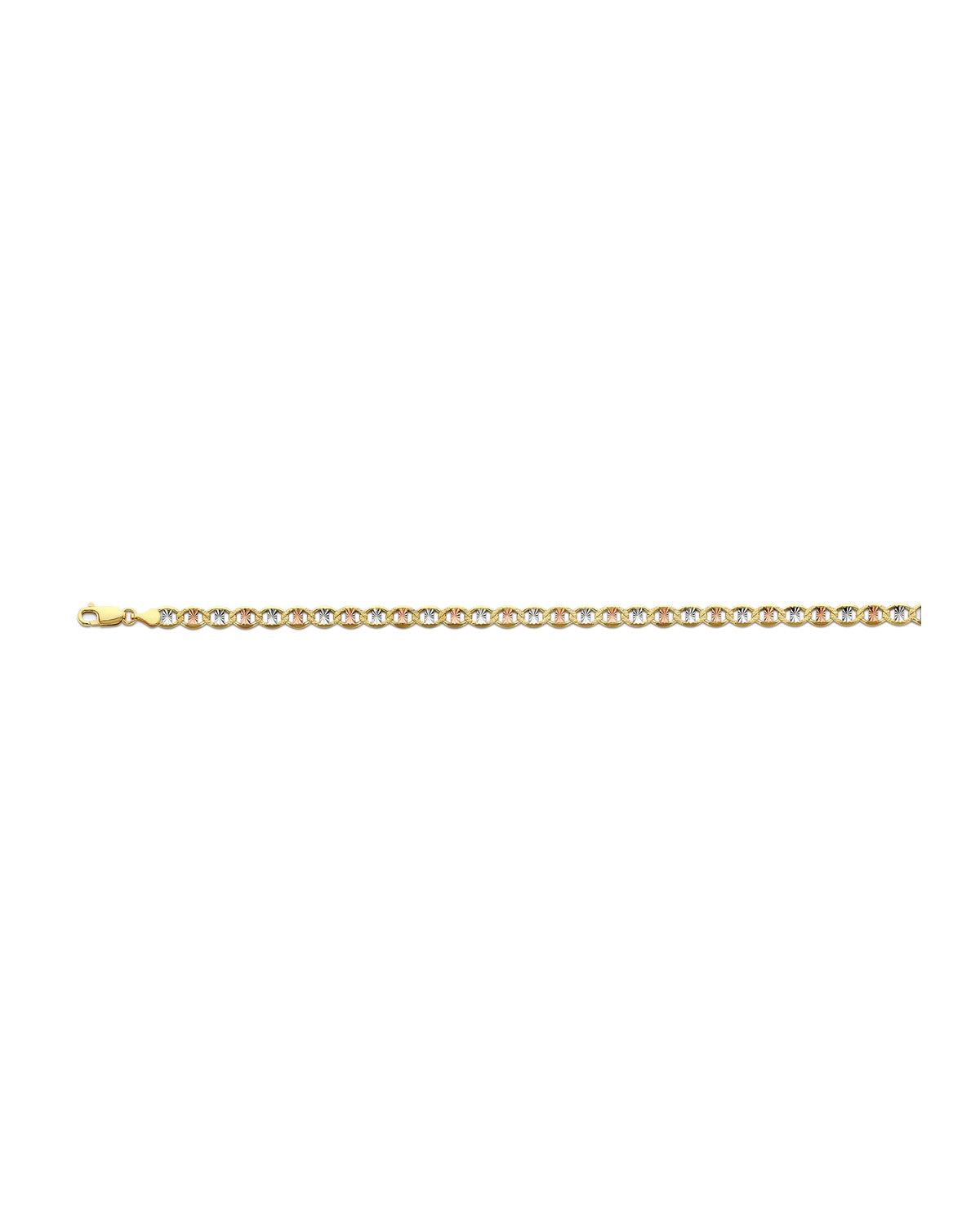 14K Tri-Color Gold 3C 5.4mm Flat Mariner Star DC Chain (CH-0667)