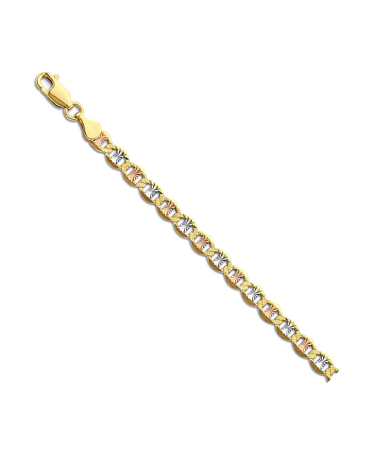 14K Tri-Color Gold 3C 4.3mm Flat Mariner Star DC Chain (CH-0668)