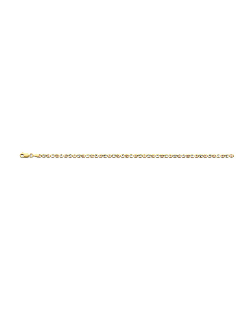 14K Tri-Color Gold 3C 3.1mm Flat Mariner Star DC Chain (CH-0669)